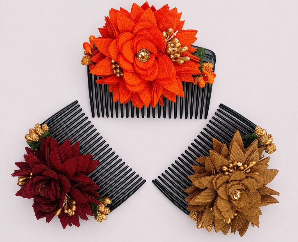 Floral Decorative Hair Comb Clip – Elegant Flower Hair Accessory